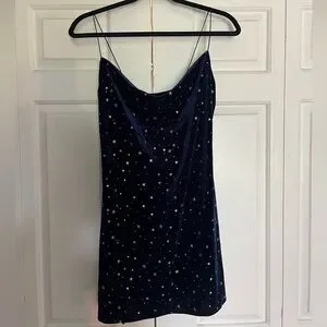Zaful | Dresses | Navy Blue Dress With Gold Stars | Poshmark